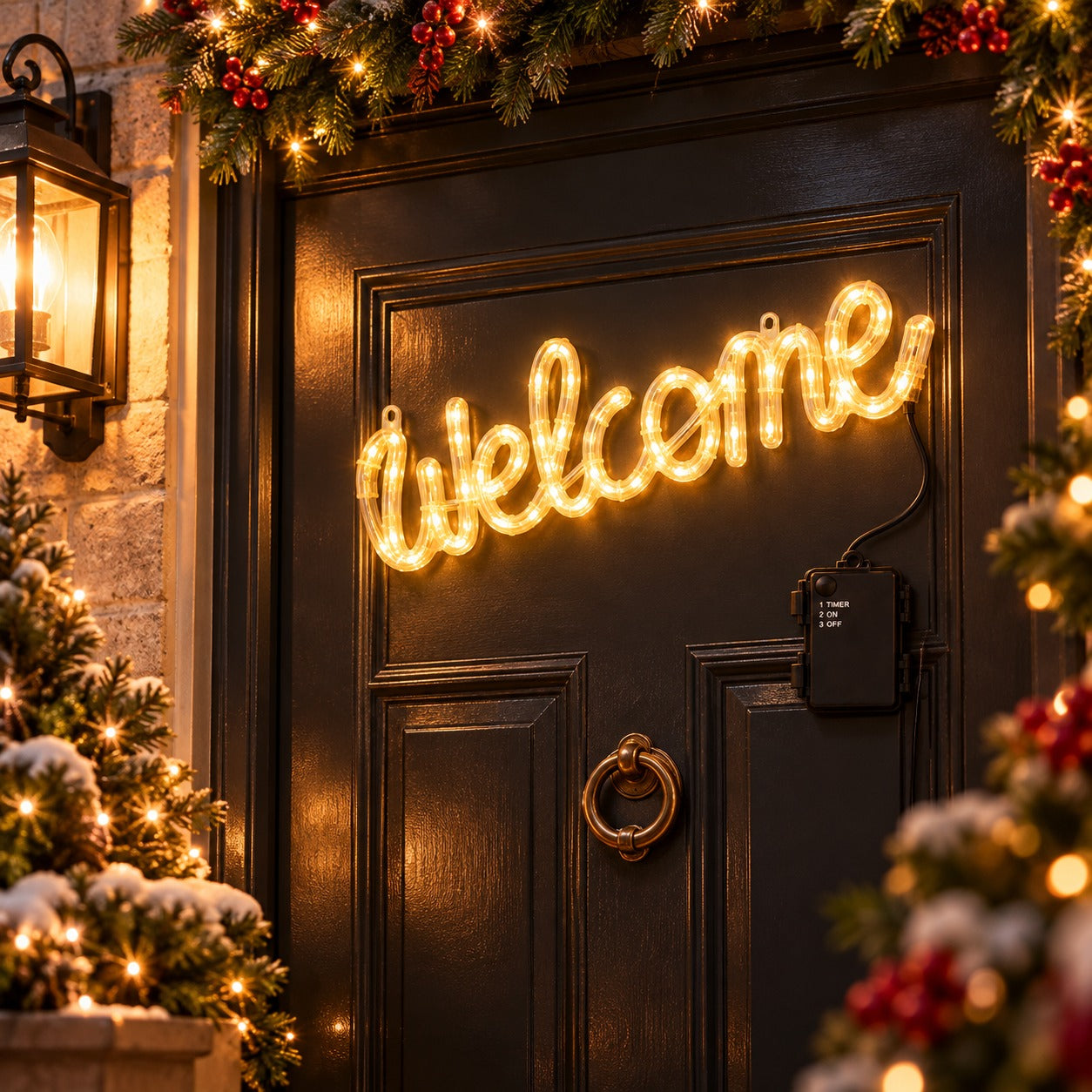 Noël Outdoor LED Welcome Light Silhouette